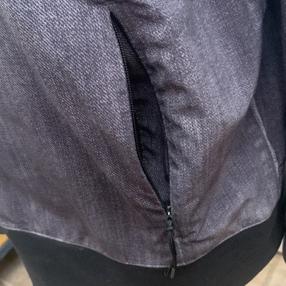 Lucy Faux Denim Lightweight Full Zip High Collar Jacket Size Small - Picture 8 of 9